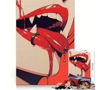 Puzzle da 1000 pezzi con labbra da vampiro per adolescenti, ideale per il benessere mentale, il relax e la concentrazione, perfetto come regalo (50x75cm)