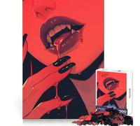 Puzzle da 1000 pezzi con labbra da vampiro per adolescenti, ideale per stimolare la memoria e il tempo libero, con incastri precisi, perfetto come regalo stagionale (50x75cm)