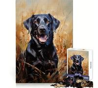 Puzzle da 1000 pezzi con Labrador nero al suo ritorno, ideale per adolescenti, stimolante per la mente, per un relax consapevole, con bordi lisci e un'elegante idea regalo per Natale (38x26cm)