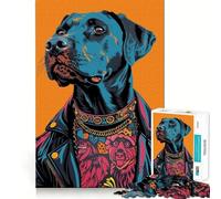 Puzzle da 1000 pezzi con Labrador Retriever arrabbiato,gioco creativo per lo sviluppo delle capacità,incastro perfetto,nessun pezzo si stacca,attività per rafforzare il legame tra persone care