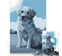 Puzzle da 1000 pezzi con Labrador Retriever bianco per adolescenti,ideale per stimolare la mente,creare un'attività divertente e di alta precisione,perfetta per una pausa rilassante (50x75cm)