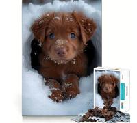 Puzzle da 1000 pezzi con Labrador Retriever delle Nevi per ragazzi, gioco di logica fine, facile da usare, bordi precisi, regalo per le festività (38x26cm)