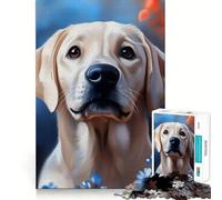 Puzzle da 1000 pezzi con Labrador Retriever giallo per adulti,esercizio mentale,taglio di precisione,bordi lisci,rilassante attività di gruppo al chiuso (50x75cm)