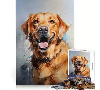 Puzzle da 1000 pezzi con Labrador Retriever giallo per adulti, stimolante cognitivo, evasione consapevole, blocco stretto, regalo per le vacanze (38x26cm)