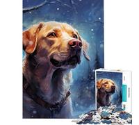 Puzzle da 1000 pezzi con Labrador Retriever in inverno Un gioco avvincente per coltivare la pazienza ideale per divertirsi in famiglia e come regalo di compleanno (dimensioni 38x26cm)