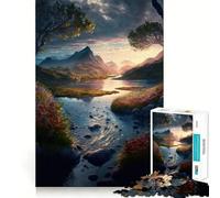 Puzzle da 1000 pezzi con lago di montagna per ragazzi, stimolante per la mente, divertimento per tutta la famiglia, bordi precisi, regalo memorabile (38x52cm)