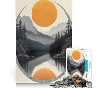 Puzzle da 1000 pezzi con lago di montagna, sole e riflesso, per adulti, gioco cognitivo, attività di gruppo, assemblaggio, oggetto da realizzare secondo i desideri di Babbo Natale (50x75cm)