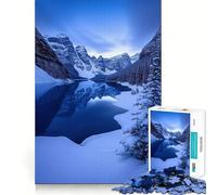 Puzzle da 1000 pezzi con lago e montagna innevata per adulti, gioco di logica, calma e relax, taglio preciso, oggetto dei desideri di Babbo Natale (50x75cm)