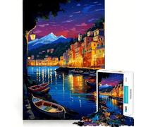 Puzzle da 1000 pezzi con lago in Italia,pixel art,taglio preciso,gioco stimolante per la mente,rilassante,decorazione natalizia (38x52cm)