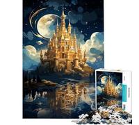 Puzzle da 1000 pezzi con lago luna e castello in stile fantasy Un gioco avvincente per coltivare la pazienza rilassante e stimolante ideale come regalo educativo per il Secret Santa (50x75cm)