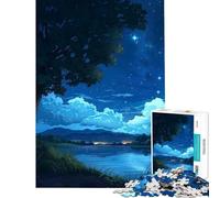 Puzzle da 1000 pezzi con lago stellato gioco per tutta la famiglia sfida per l'intelligenza giocattolo avvincente ottimo regalo per compleanni (dimensioni 38x26cm)
