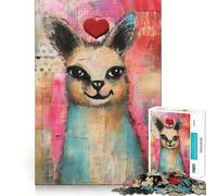 Puzzle da 1000 pezzi con lama sorridente e cuore per San Valentino, tecnica mista, ideale per adolescenti, gioco di logica e svago, con bordi sottili, regalo speciale 38x52cm