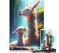 Puzzle da 1000 pezzi con lama sorridenti in una cascata, ideale per adulti Gioco di puzzle rilassante e distensivo, perfetto per decorare le pareti 38x26cm