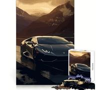 Puzzle da 1000 pezzi con Lamborghini Huracan nera per adolescenti, stimolante per la mente, per un relax consapevole, con bordi lisci, elegante regalo di Natale (38x26cm)