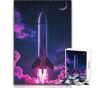 Puzzle da 1000 pezzi con lancio di razzi nello spazio con nebulosa, un modo rilassante per riempire il tempo libero, giocattolo da gioco con taglio preciso e uniforme, dimensioni 50x75cm