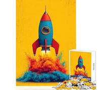 Puzzle da 1000 pezzi con lancio di razzi retrò e fumo colorato giocattolo educativo ottimo regalo per giochi di famiglia gioco per migliorare l'amore tra coppie dimensioni 38x26cm