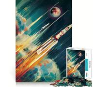 Puzzle da 1000 pezzi con lancio di razzo spaziale per adulti, gioco di logica e antistress, taglio preciso, regalo perfetto 38x52cm