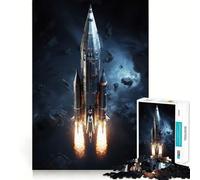 Puzzle da 1000 pezzi con lancio di veicolo spaziale per adulti, gioco di logica stimolante, gioco di gruppo, bordi trasparenti, regalo perfetto 38x52cm