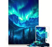 Puzzle da 1000 pezzi con l'aurora boreale sul monte, ideale per adulti, un gioco stimolante per la mente, perfetto per il tempo libero (38x52cm)