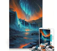 Puzzle da 1000 pezzi con le Cascate del Niagara e il cielo arancione gioco rompicapo allena la mente e la manualità adatto come decorazione da scrivania 38x52cm