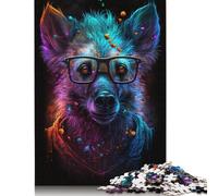 Puzzle da 1000 pezzi con le iene, che indossano occhiali, puzzle per ragazzi e ragazze, grado di difficoltà per rilassarsi, 1000 pezzi (75 x 50 cm)