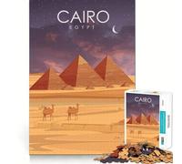 Puzzle da 1000 pezzi con le piramidi del Cairo,Egitto,decorazione con tagli precisi,gioco di logica e pensiero rilassante,regalo di Natale (38x52cm)