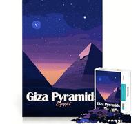Puzzle da 1000 pezzi con le piramidi di Giza di notte,taglio preciso,gioco di abilità cognitive,divertimento per il tempo libero,regalo di Natale rilassante (38x26cm)