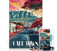 Puzzle da 1000 pezzi con le vivaci strade di Città del Capo per ragazzi,ideale per un divertente gioco di memoria e per creare connessioni pulite e senza soluzione di continuità,un'attività in gruppo