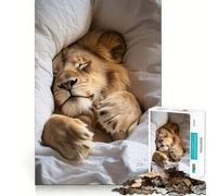 Puzzle da 1000 pezzi con leone addormentato, ideale per adulti, regalo, esercizio mentale, relax, arte e assemblaggio, regalo memorabile 50x75cm