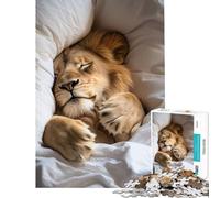 Puzzle da 1000 pezzi con leone addormentato sfida di intelligenza giocattolo coinvolgente gioco pratico regalo di compleanno regalo di Babbo Natale segreto (dimensioni 75x50cm)