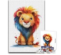 Puzzle da 1000 pezzi con leone arcobaleno, attività rilassante per il tempo libero, taglio di precisione, bordo liscio, giocattolo da gioco, dimensioni 50x75cm