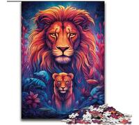 Puzzle da 1000 pezzi con leone colorato in legno, gioco interattivo per famiglie, adatto dai 14 anni in su, 50x75cm, gioco rompicapo per adolescenti, regalo perfetto per le feste