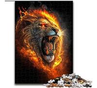 Puzzle da 1000 pezzi con leone colorato in legno, rompicapo ad alta difficoltà per adolescenti, 50x75cm, Natale o compleanni