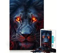 Puzzle da 1000 pezzi con leone dagli occhi rossi per adulti, gioco per allenare la mente, morbido e rilassante, da assemblare, un regalo perfetto (38x26cm)