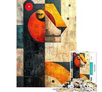 Puzzle da 1000 pezzi con leone geometrico astratto gioco rompicapo per adulti ideale per passare il tempo durante le vacanze o il Natale (dimensioni 38x52cm)