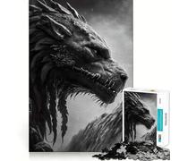 Puzzle da 1000 pezzi con leone nero e lupo,disegno ritagliato con precisione,sfida intelligente e divertente,gioco per il tempo libero,regalo decorativo natalizio 50x75cm