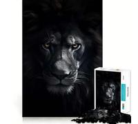 Puzzle da 1000 pezzi con leone nero e re arrabbiato,incastro perfetto,attività di gioco intelligente,divertimento per il tempo libero,regalo di compleanno 38x26cm