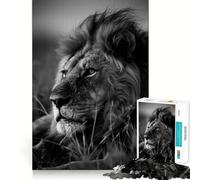 Puzzle da 1000 pezzi con leone regale a riposo per adulti, ideale per stimolare la memoria, favorire il rilassamento mentale e ottenere un risultato preciso Regalo di compleanno (50x75cm)