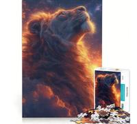 Puzzle da 1000 pezzi con leone ruggente al neon gioco rompicapo rilassante e stimolante per l'intelletto ideale come regalo per tutta la famiglia 38x52cm