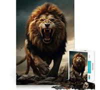 Puzzle da 1000 pezzi con leone ruggente per ragazzi Il puzzle migliora la memoria, è rilassante e compatto, ideale come regalo festivo (38x26cm)