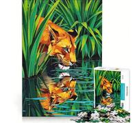 Puzzle da 1000 pezzi con leonesse e animali selvatici decorazione da parete sfida impegnativa compleanno e Natale 38x26cm