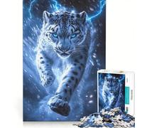 Puzzle da 1000 pezzi con leopardo delle nevi e fulmine gioco per tutta la famiglia attività divertenti da fare a casa compleanno e Natale 50x75cm