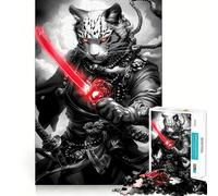 Puzzle da 1000 pezzi con leopardo delle nevi e samurai per adulti, gioco intelligente, rilassante e divertente, ideale per assemblare un puzzle e creare un regalo perfetto (50x75cm)