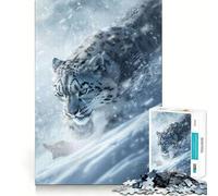 Puzzle da 1000 pezzi con leopardo delle nevi in agguato per adolescenti, gioco di puzzle per allenare la mente, gioco di gruppo, arte da assemblare, regalo classico (50x75cm)
