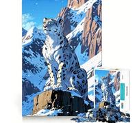 Puzzle da 1000 pezzi con leopardo delle nevi in un paesaggio montano ideale per ragazzi Stimola la memoria favorisce il relax facilita il taglio e dona un tocco di eleganza Regalo perfetto (50x75cm)