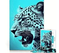 Puzzle da 1000 pezzi con leopardo delle nevi per adulti e ragazzi, gioco di logica solido, silenzioso e divertente, taglio di precisione, Babbo Natale, scegli il tuo desiderio (38x52cm)