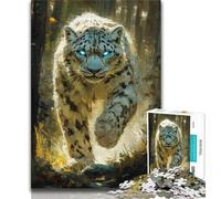 Puzzle da 1000 pezzi con leopardo delle nevi regalo per adolescenti decorazione da parete compleanno e Natale adatto per bambini di età compresa tra 14 e 26cm (26x38cm)