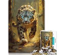Puzzle da 1000 pezzi con leopardo delle nevi regalo per adolescenti decorazione da parete compleanno e Natale adatto per bambini di età compresa tra 14 e 50cm (50x75cm)