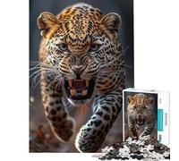 Puzzle da 1000 pezzi con leopardo in primo piano sfida di intelligenza e stimolazione mentale gioco educativo gara di velocità manuale regalo per compleanni (dimensioni 38x26cm)