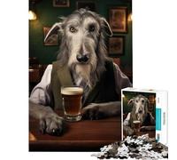 Puzzle da 1000 pezzi con levriero al bar Un gioco avvincente per coltivare la pazienza rilassante e antistress Un'ottima idea regalo (Dimensioni 50x75cm)